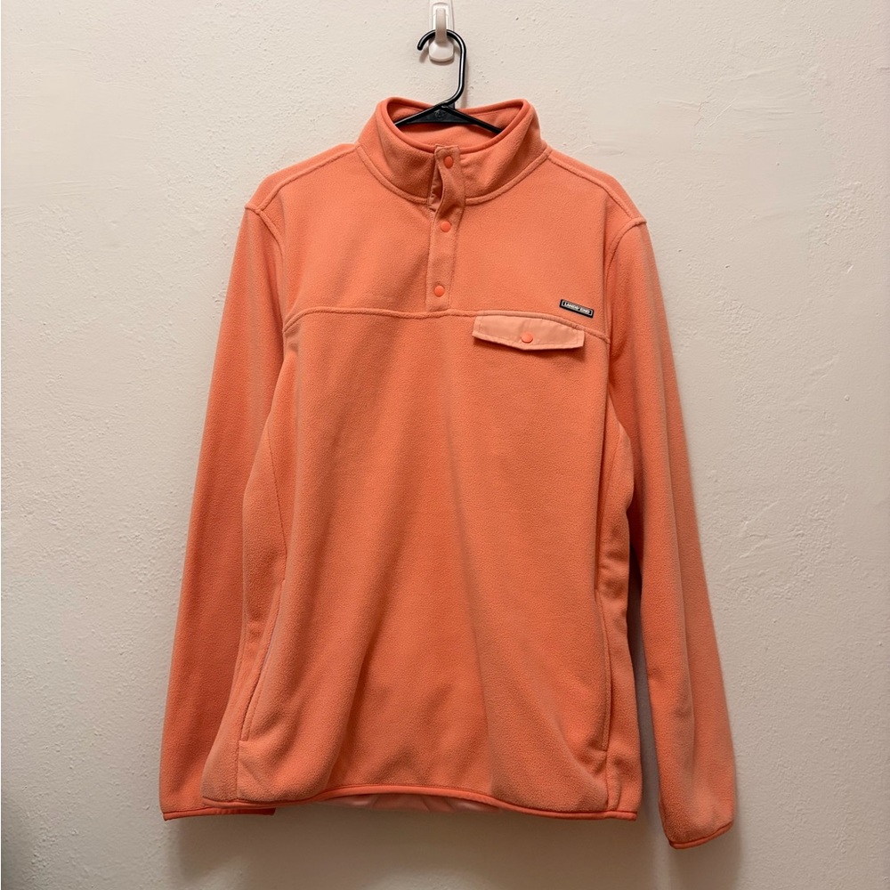 Lands' End Peach Coral Fleece Pullover